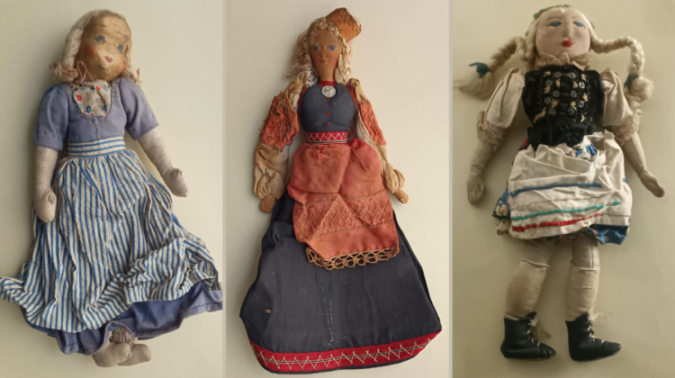 The largest 3 dolls donated to the UN Archives