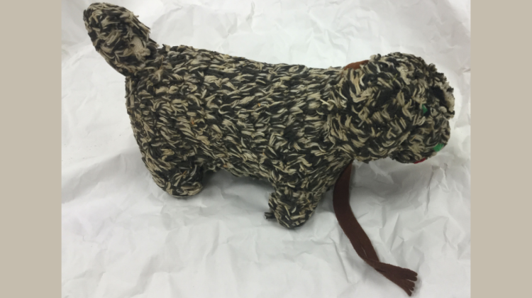 image of toy dog made by stateless Jewish girls in the Triani DP camps, YIVO Institute for Jewish Research