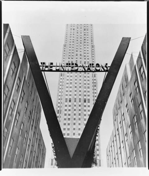 United Nations at Rockefeller Center, ca 1942-1945 Image of United Nations at Rockefeller Center, ca 1942-1945