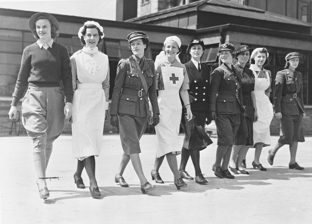 Image of Women in Various Service Uniforms